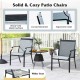 Honhorrs Pair of Wide-Seat Patio Dining Chairs, Fabric Seating and Curved Legs with Wood-Look Frames