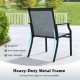 Honhorrs Pair of Wide-Seat Patio Dining Chairs, Fabric Seating and Curved Legs with Wood-Look Frames