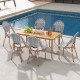 Owlyin Pair of French Bistro Chairs, Woven PE Rattan on Galvanized Metal Frames with Adjustable Feet