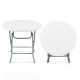 Owlyin 32-Inch Round Folding Table, Thick HDPE Top on a Metal Frame for Picnic and Indoor Gatherings