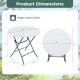 Owlyin 32-Inch Round Folding Table, Thick HDPE Top on a Metal Frame for Picnic and Indoor Gatherings