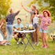 Owlyin 32-Inch Round Folding Table, Thick HDPE Top on a Metal Frame for Picnic and Indoor Gatherings
