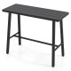 Owlyin 46-Inch Metal Bar Table, Narrow Top with Reinforced Crossbars, Footrest and Adjustable Feet