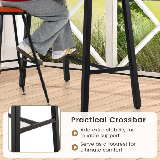 Owlyin 46-Inch Metal Bar Table, Narrow Top with Reinforced Crossbars, Footrest and Adjustable Feet
