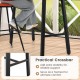 Owlyin 46-Inch Metal Bar Table, Narrow Top with Reinforced Crossbars, Footrest and Adjustable Feet