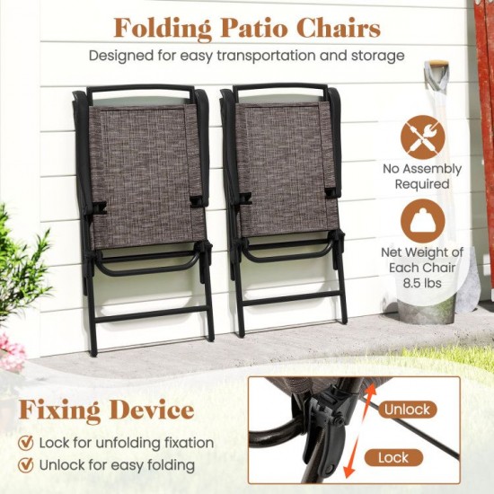 Honhorrs Three-Piece Patio Bistro Set, Folding Chairs and Rippled Glass Table with Umbrella Opening