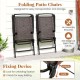 Honhorrs Three-Piece Patio Bistro Set, Folding Chairs and Rippled Glass Table with Umbrella Opening