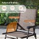 Honhorrs Three-Piece Patio Bistro Set, Folding Chairs and Rippled Glass Table with Umbrella Opening