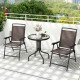 Honhorrs Three-Piece Patio Bistro Set, Folding Chairs and Rippled Glass Table with Umbrella Opening