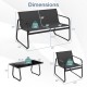 Honhorrs Four-Piece Fabric Patio Seating Set, Loveseat and Two Armchairs with a Glass Coffee Table