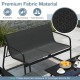 Honhorrs Four-Piece Fabric Patio Seating Set, Loveseat and Two Armchairs with a Glass Coffee Table
