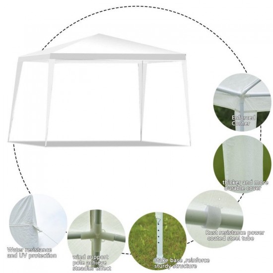 Honhorrs Ten-by-Ten-Foot Outdoor Canopy, Polyethylene Top and Powder-Coated Steel Frame with Stakes