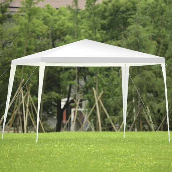 Honhorrs Ten-by-Ten-Foot Outdoor Canopy, Polyethylene Top and Powder-Coated Steel Frame with Stakes