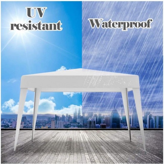 Honhorrs Ten-by-Ten-Foot Outdoor Canopy, Polyethylene Top and Powder-Coated Steel Frame with Stakes