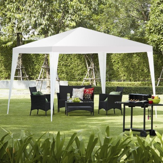 Honhorrs Ten-by-Ten-Foot Outdoor Canopy, Polyethylene Top and Powder-Coated Steel Frame with Stakes