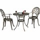 Honhorrs Cast-Aluminum Bistro Set for Two, Table with Removable Stainless Steel Ice Bucket Insert