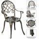 Honhorrs Cast-Aluminum Bistro Set for Two, Table with Removable Stainless Steel Ice Bucket Insert