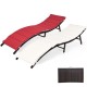 Honhorrs Pair of Folding Patio Chaise Lounges, Steel-Framed Wicker Seating with Removable Cushions