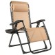 Owlyin Oversized Folding Zero-Gravity Lounge Seat, Reclining Back with Movable Pillow and Cup Holder