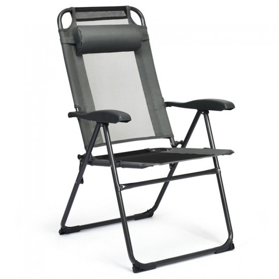 Honhorrs Four Folding Patio Recliners, Seven Backrest Settings with Headrests and Steel Frames