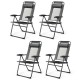 Honhorrs Four Folding Patio Recliners, Seven Backrest Settings with Headrests and Steel Frames