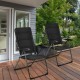 Honhorrs Two Folding Patio Sling Chairs, Seven Backrest Settings with Oxford Fabric and Steel Frames
