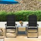 Honhorrs Two Folding Patio Sling Chairs, Seven Backrest Settings with Oxford Fabric and Steel Frames