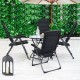 Honhorrs Four Folding Patio Chairs in Padded Oxford Fabric, Seven Recline Settings and Steel Frames