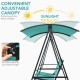 Honhorrs Two-Person Canopy Swing, Steel Frame and High-Back Seat with Adjustable Polyester Sunshade