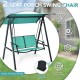 Honhorrs Two-Person Canopy Swing, Steel Frame and High-Back Seat with Adjustable Polyester Sunshade