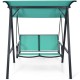 Honhorrs Two-Person Canopy Swing, Steel Frame and High-Back Seat with Adjustable Polyester Sunshade
