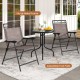 Honhorrs Three-Piece Bistro Set, Folding Fabric Chairs and Glass Table with 1.57-Inch Umbrella Hole
