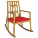 Honhorrs Acacia Wood Patio Rocking Chair, High Back and Broad Seat with Removable Cushion and Arms