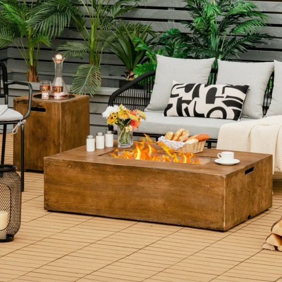 Honhorrs 48-by-27-Inch Propane Fire Table, 50,000-BTU Burner with Adjustable Flame and Lava Rocks
