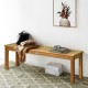 52-Inch Acacia Patio Dining Bench by Honhorrs: Slatted Wood Seat, Thick Legs and 700 lb Capacity