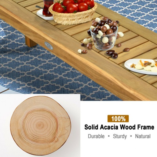 52-Inch Acacia Patio Dining Bench by Honhorrs: Slatted Wood Seat, Thick Legs and 700 lb Capacity