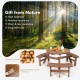 Honhorrs Six-Person Fir-Wood Picnic Table, Integrated Bench Seating and a Center Patio Umbrella Hole