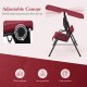 Honhorrs Three-Seat Cushioned Patio Swing, Adjustable Canopy and Steel Frame with 500-Lb Capacity