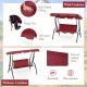 Honhorrs Three-Seat Cushioned Patio Swing, Adjustable Canopy and Steel Frame with 500-Lb Capacity