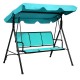 Honhorrs Three-Person Patio Swing, Steel Frame with Adjustable Polyester Canopy and Ventilated Seat