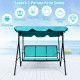 Honhorrs Three-Person Patio Swing, Steel Frame with Adjustable Polyester Canopy and Ventilated Seat