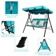 Honhorrs Three-Person Patio Swing, Steel Frame with Adjustable Polyester Canopy and Ventilated Seat