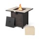 Honhorrs 30-Inch Propane Fire Table, Ceramic Top and 50,000-BTU Burner with Lava Rocks and PVC Cover