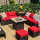Honhorrs 30-Inch Propane Fire Table, Ceramic Top and 50,000-BTU Burner with Lava Rocks and PVC Cover