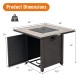 Honhorrs 30-Inch Propane Fire Table, Ceramic Top and 50,000-BTU Burner with Lava Rocks and PVC Cover