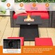 Honhorrs 30-Inch Propane Fire Table, 50,000-BTU Square Steel Design with Burner Lid and PVC Cover