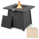 Honhorrs 30-Inch Propane Fire Table, 50,000-BTU Square Steel Design with Burner Lid and PVC Cover