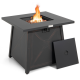Honhorrs 30-Inch Propane Fire Table, 50,000-BTU Square Steel Design with Burner Lid and PVC Cover