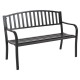 Honhorrs 50-Inch Steel Garden Loveseat Bench, Outdoor Seating with Armrests and Four-Leg Support