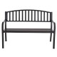 Honhorrs 50-Inch Steel Garden Loveseat Bench, Outdoor Seating with Armrests and Four-Leg Support
